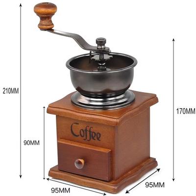 Manuell Kaffekvarn Trä Vintage Antik Keramisk Handvev Kaffekvarn Med Retrostil Trä Kaffekvarn Kvarn YY150