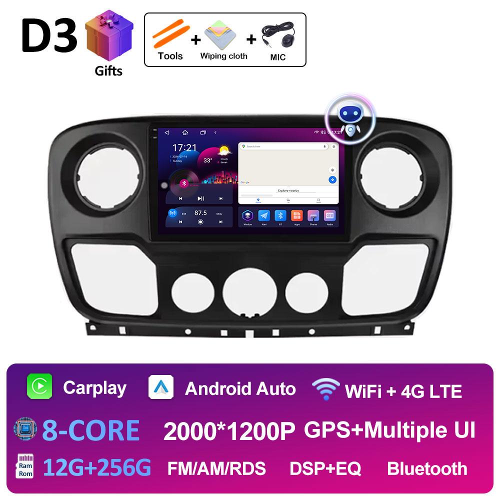 For Renault Master Lll 3 2011 - 2021 GPS Navigation Car Radio Video Multimedia Player Android 14 WIFI Wireless Carplay Head Unit