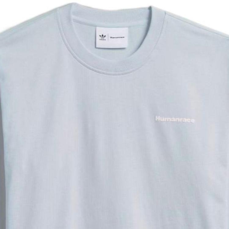 Adidas Originals FW22 Solid Color Small Logo Sports Simple Long Sleeve T-Shirt Unisex Tops Sky-Blue HN3434