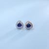 Zhou Hengfu S925 Sterling Silver Sapphire Earrings - Light Luxury Fashion