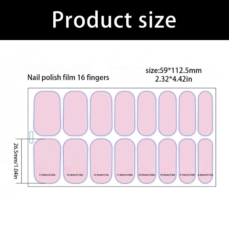 Strong Adhesive Nail Strips Polish Film Decals Stick On Art Decals Without LED Lamps Curing Stylish and Long Lasting