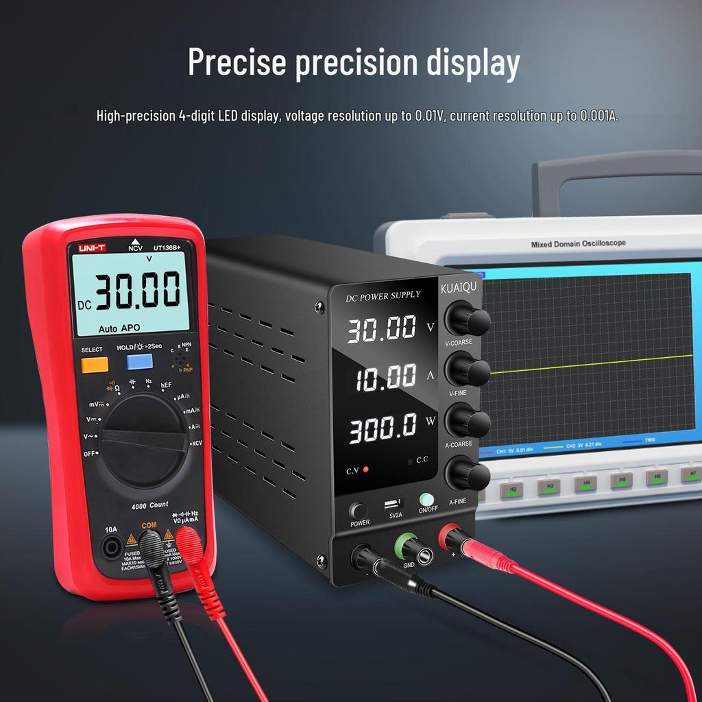 Precision Adjustable DC Power Supply SPS-C3010, 30V 10A, 24V Compatible