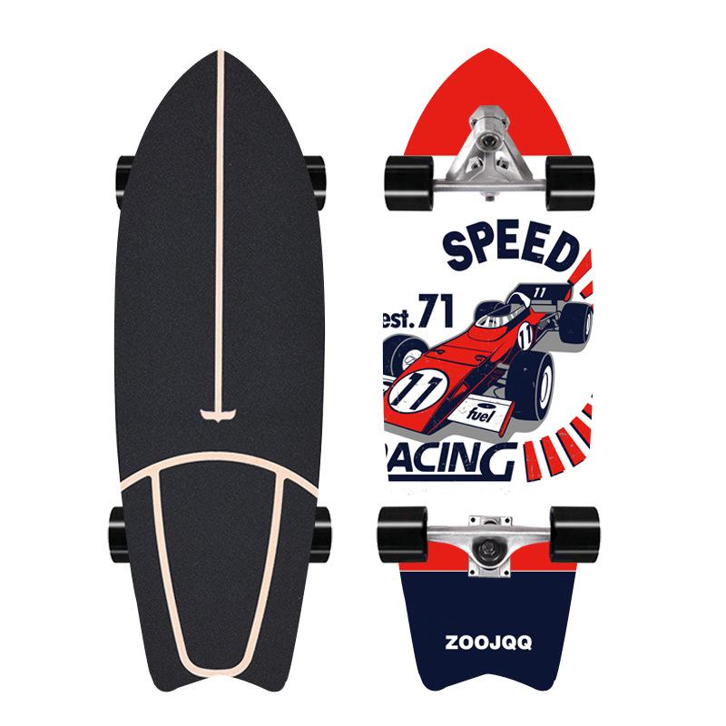 32 אינץ' סקייטבורד גלישה ללא דוושת זנב דוושת CX7 Bridge Brush Street למתחילים למתחילים לתרגול סקי גלישה