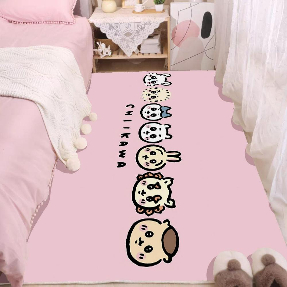 Chiikawa Cute Floor Mat Playful Bedroom Carpet Soft Living Room Rug Kawaii Home Decor Pink Aesthetic Gaming Chair Mat