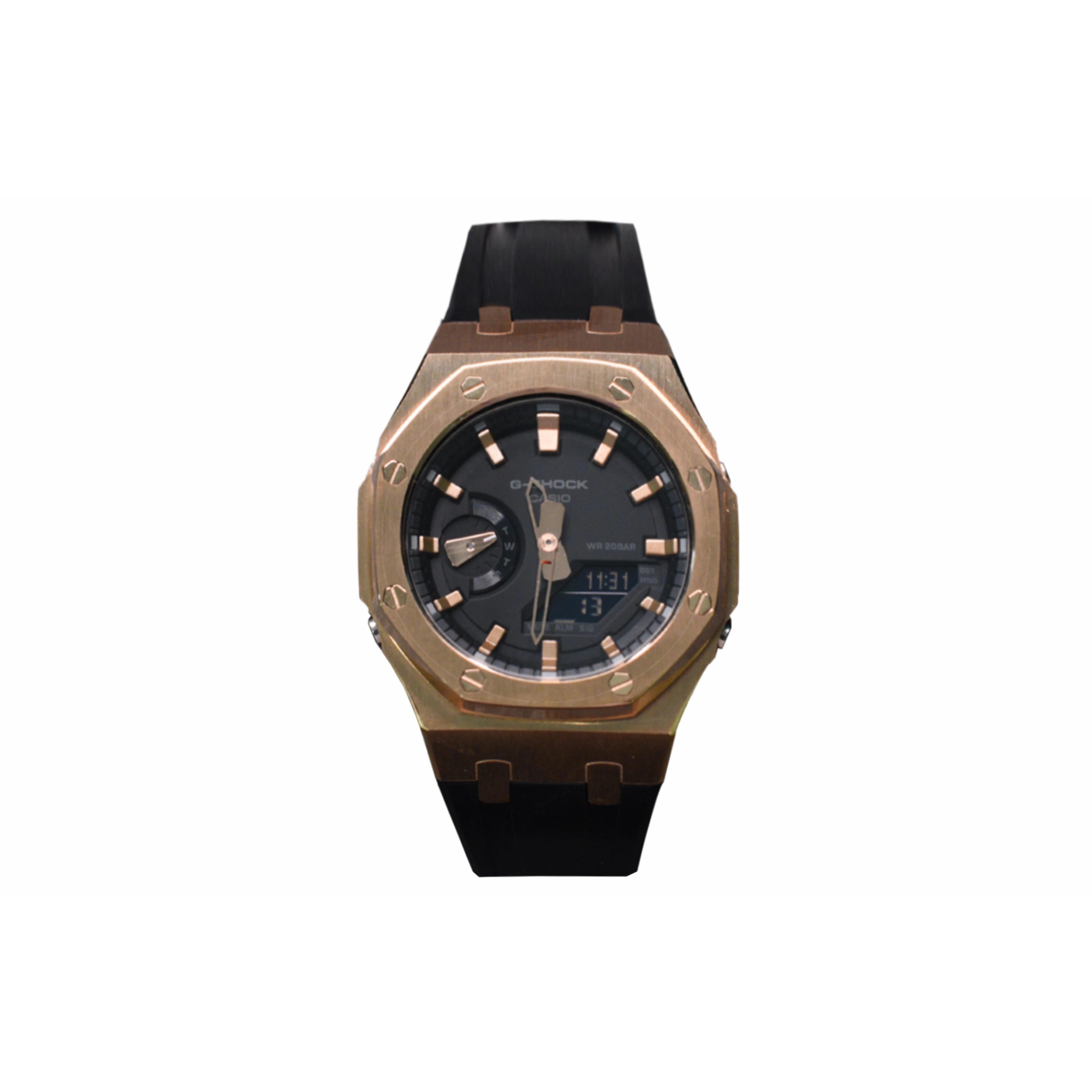 

CASIO Men Liquid Crystal,Analog Dual Display Series 44mm Black Watch GA-2100-1A1(Watch3--)