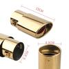 Car Exterior Parts Car Exhaust Muffler Tip Stainless Steel Round Pipe Silver Black Straight Bent Exhaust Tail Muffler Tip Pipe