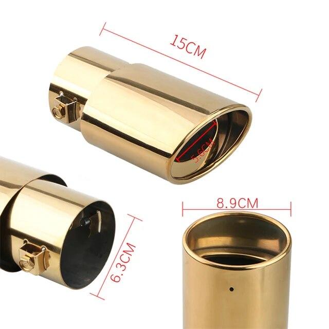 Car Exterior Parts Car Exhaust Muffler Tip Stainless Steel Round Pipe Silver Black Straight Bent Exhaust Tail Muffler Tip Pipe