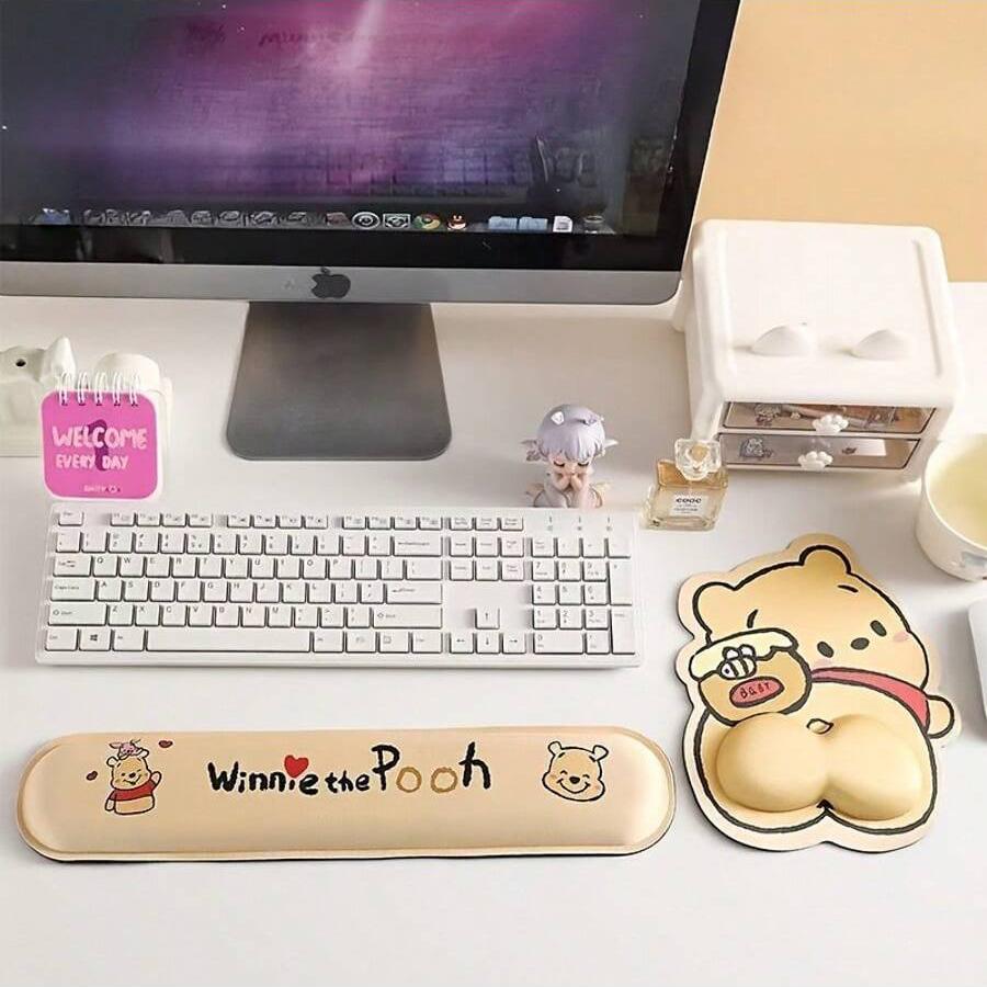 MINISO Cartoon Characters Cartoon Ergonomic Wrist Rest Mouse Pad, A Cute Character Design for Computer Users with A Thickened Rubber Wrist Rest