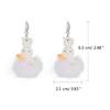 Fashionable Animal Earring White Plush Rabbit Pendant Earrings Women Girls Gift