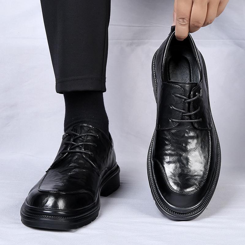 Leather Shoes Men's Leather New Autumn Breathable Trend Soft Sole Men's Business Dress Casual Shoes Wedding Shoes Trend