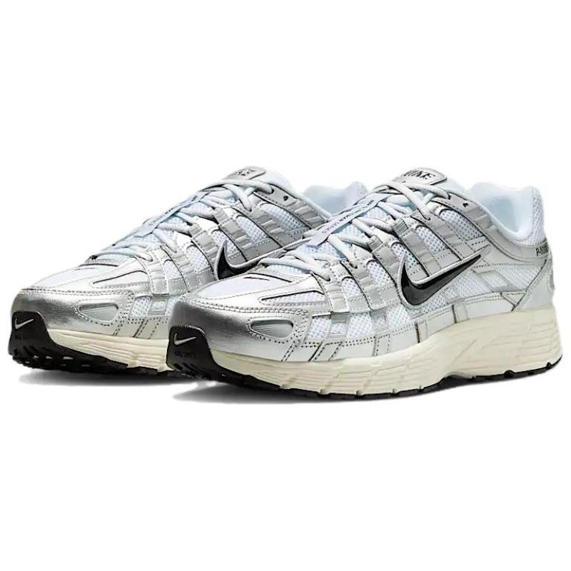Nike P 6000 White Metallic Silver Flat Silver Black Sneakers CD6404-105