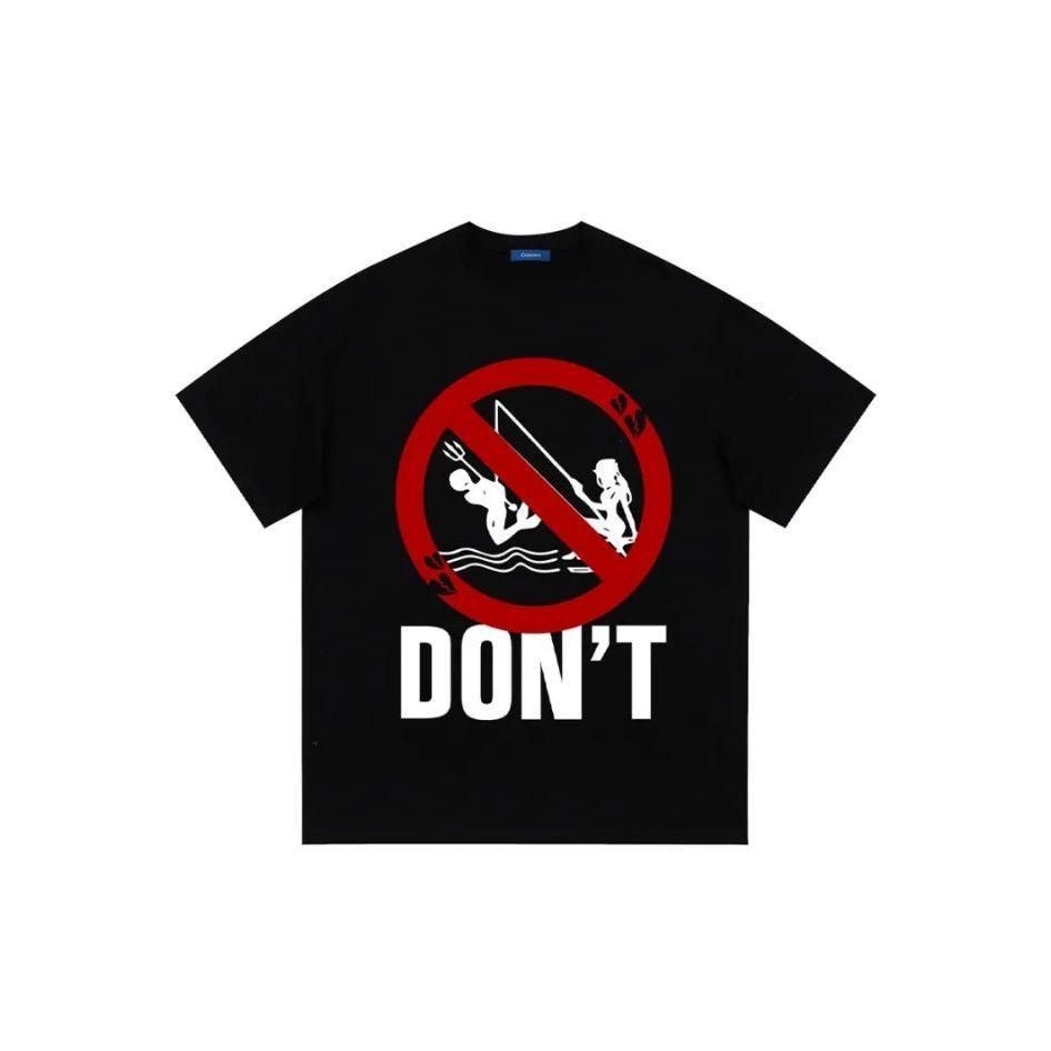 

Humor No Fishing Printed Pure Cotton T-shirt Men and Women with The Same Round Neck Cotton Short-sleeved T-shirt Y2k Vintage S