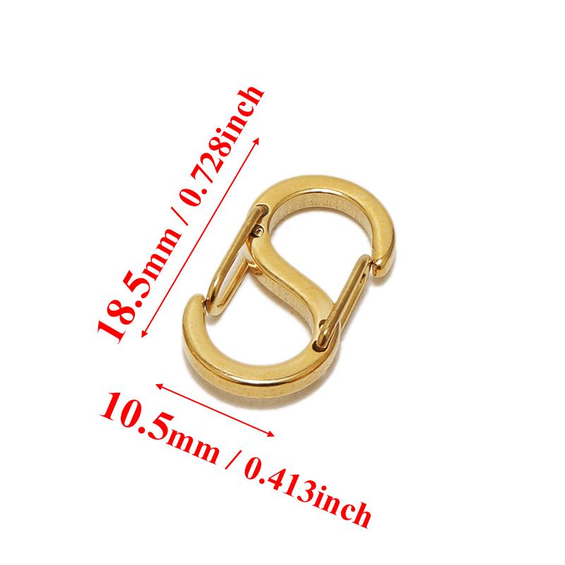 5Pcs 18k Gold Stainless Steel Chic Letter S Buckle Spring Lobster Clasps Necklace Hooks Bracelets Connector DIY Jewelry Making