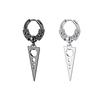 Stainless Steel Huggie Hoop Dangle Earrings Punk Hip Hop Vintage Feather Cross Spike Sword Triangle Drop Earrings for Men Wome