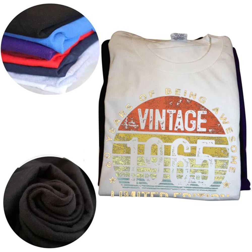 Funny Vintage 1965 Limited Edition 61 Year Old Gifts 61th T Shirts Cotton Birthday Gifts Fashion Casual Loose Oversized T Shirt