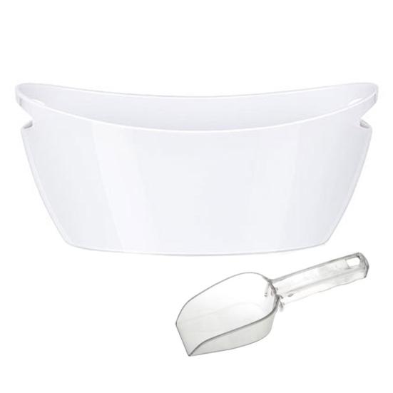 5.5L Ice Wine Barrel for Parties Transparent Champagne Beverage Bucket with Scoop Easy to Clean Drinks Buckets