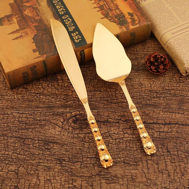 2Pcs Wedding Cake Knife and Shovel Pizza Bread Knife Wedding Supplies Cake Knife Triangle Bread Shovel Baking Tools