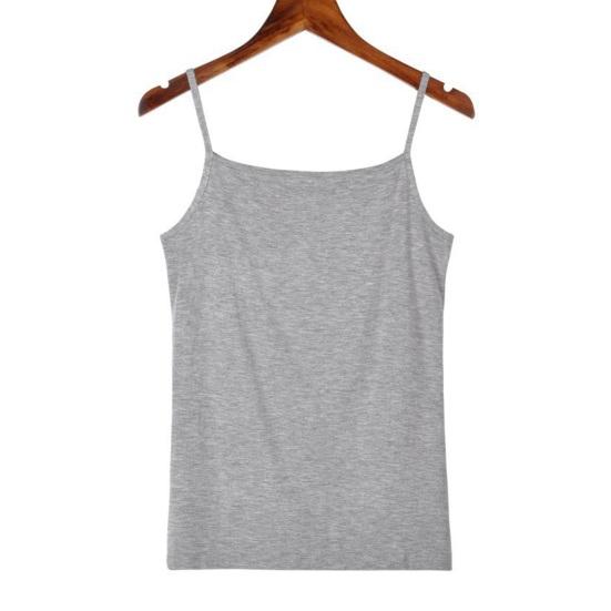 Summer Vest Sling Sleeveless Slim Version Tops Solid Color Soft Elastic Tank