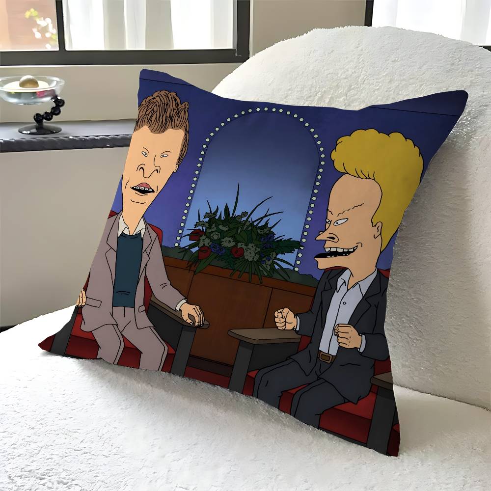 

B-Beavis And Butt-Head Personalized Pillow Dust Cover Bedroom Kids Party Decoration Pillowcase Birthday Children Gift 12x12Inch