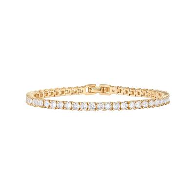 PAVOI 14K Gold Plated Cubic Zirconia Classic Tennis Bracelet, Women's Bracelet | Yellow Gold Bracelet | 6.5 Inches, Cubic Zirconia