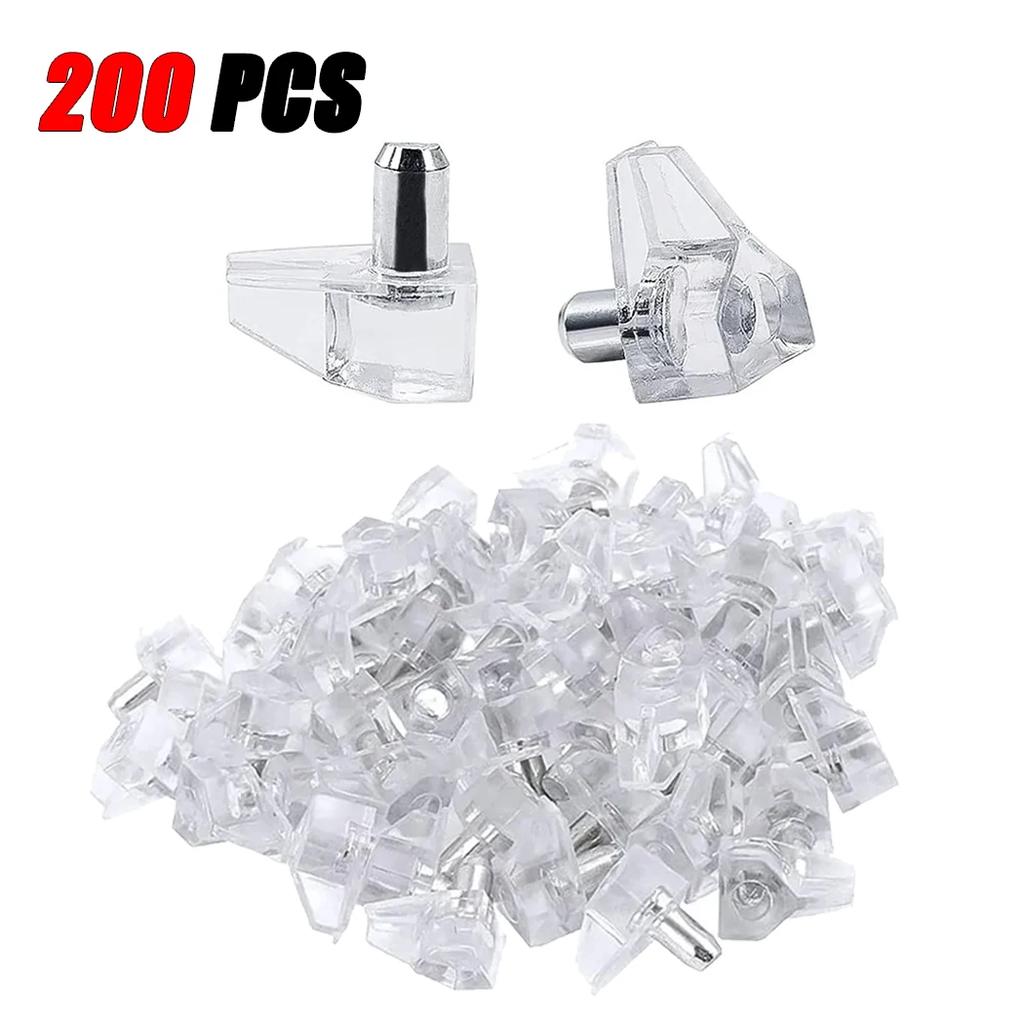 50-500PCS Transparent Plastic Shelf Support Pins for Cabinet Shelving Fixed Storage Rack Pegs Christmas Gift