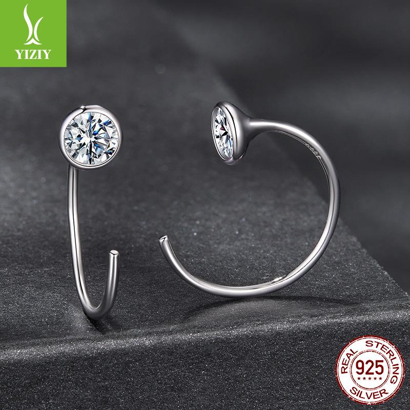 Personalized D Color Moissanite Ear Hook Women'S Simple High-End Versatile S925 Sterling Silver Earrings.
