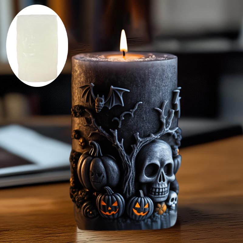 Halloween Devil Pumpkin Elf Skull Candle Silicone Mold Dead Tree Crow Bat Pumpkin Skull Candle Molds Resin Gypsum Craft Mould