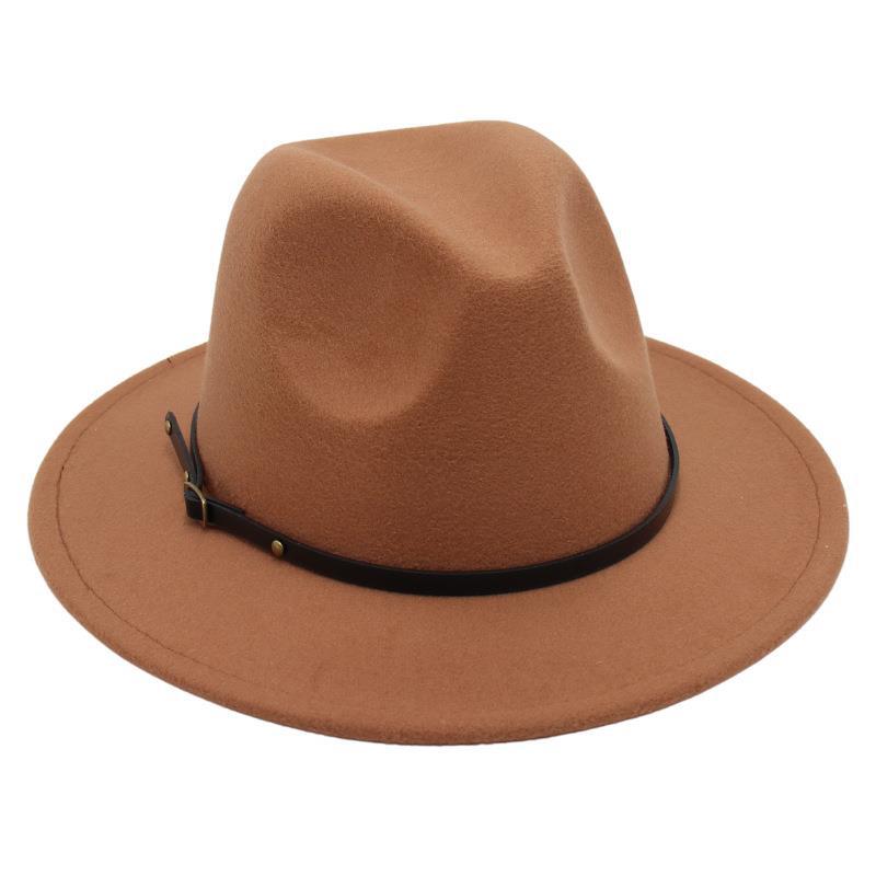 Amazon Simple Top Hat Suit British Jazz Hat Men'S And Women'S Felt Hat Foreign Gas Belt Buckle Tweed Hat Jackson