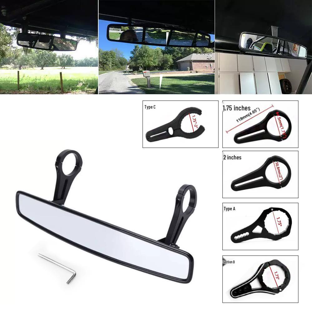 

[Treasure of the Town] FLYQUICK Wide-Angle Off-Road ATV/UTV Interior Rearview Mirror 1.75 inches чёрный