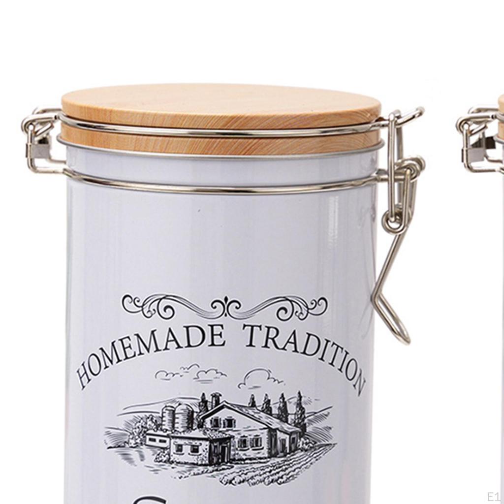 3 botes de cocina para encimera, contenedores de café, té y azúcar, tarro rústico vintage grande
