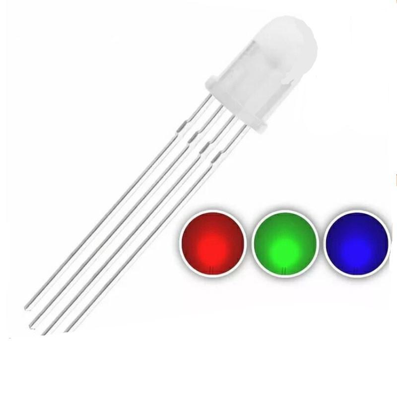 50Pcs 5Mm Full-Color Led Rgb Red/Green/Blue Common Cathode/Anode Four Feet Transparent Highlight Color Light 5Mm Diode Colorful