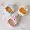 House Shaped Doll Bag Lovely Doll Display Pouch Plush Doll Pouch Transparent For Girls Backpack Decoration