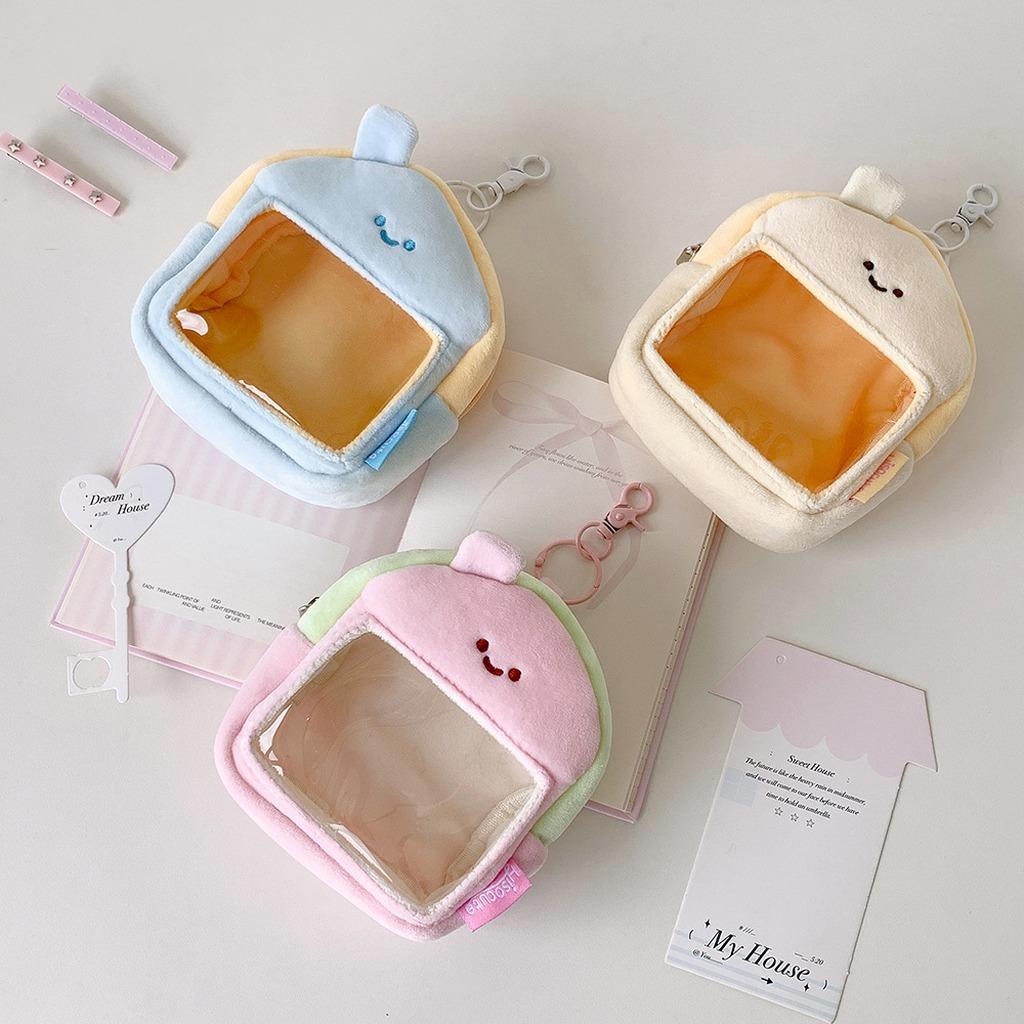 House Shaped Doll Bag Lovely Doll Display Pouch Plush Doll Pouch Transparent For Girls Backpack Decoration