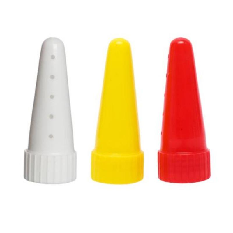 3Pcs Salad Dressing Dispenser Piping Tip Food Grade PP Reusable Salad Sauce Syrup Jam Ketchup Squeeze Bottle Nozzle Kitchen Gadgets