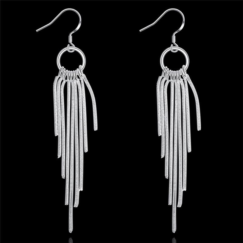 

Copper Plated Dangle Earrings For Women Wedding Jewelry Snake Chain Tassel Design Long Earrings Elegant Gift For Girlfriend E273