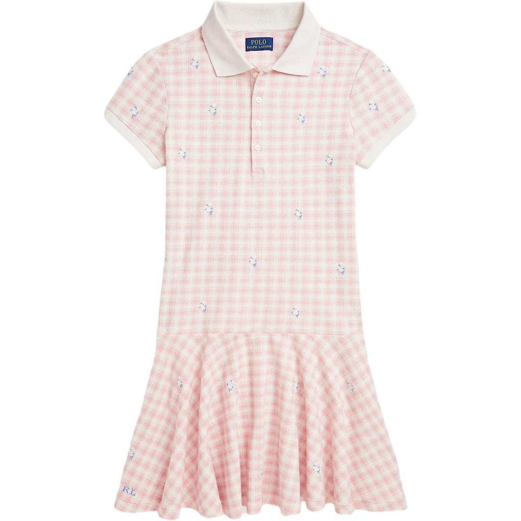 Polo Ralph Lauren Plaid Floral Stretch Mesh Dress Kids dresses 313956797-001