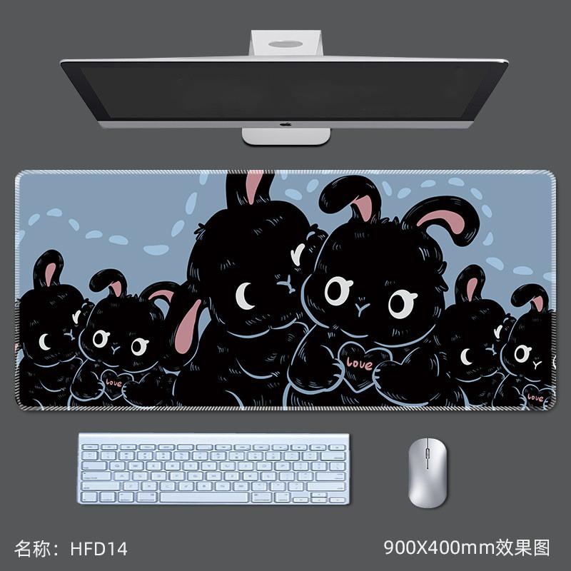 Cartoon Cute Cat Mouse Pad Large Anti Slip Lock Edge Game Pads Computer Office Desktop Keyboard Mat