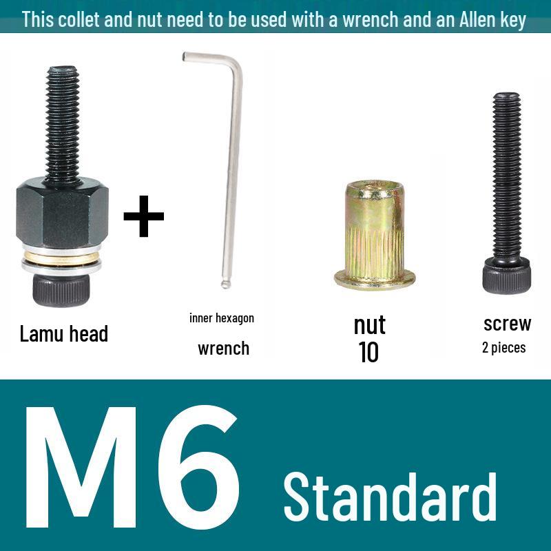 Multi-Purpose Electric Rivet Tool with Manual Wrench and Nut Head Attachment