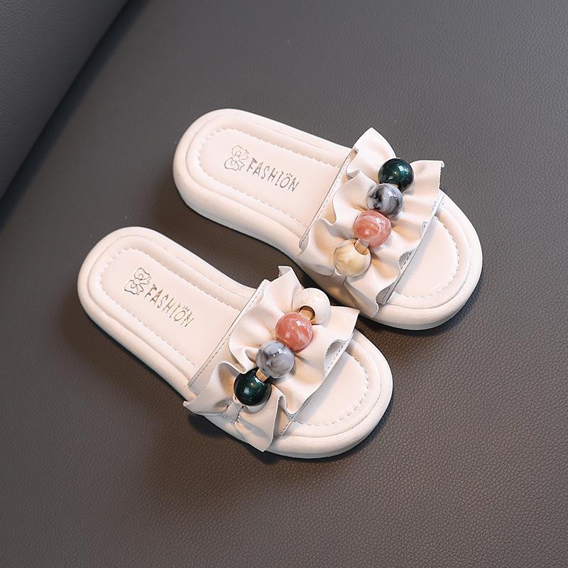 Fashion Girls' Shoes Summer New Kids Shoe Soft Soled Girls' Sandals Anti Slip Children Beach Shoes Simple Women's Slippers
