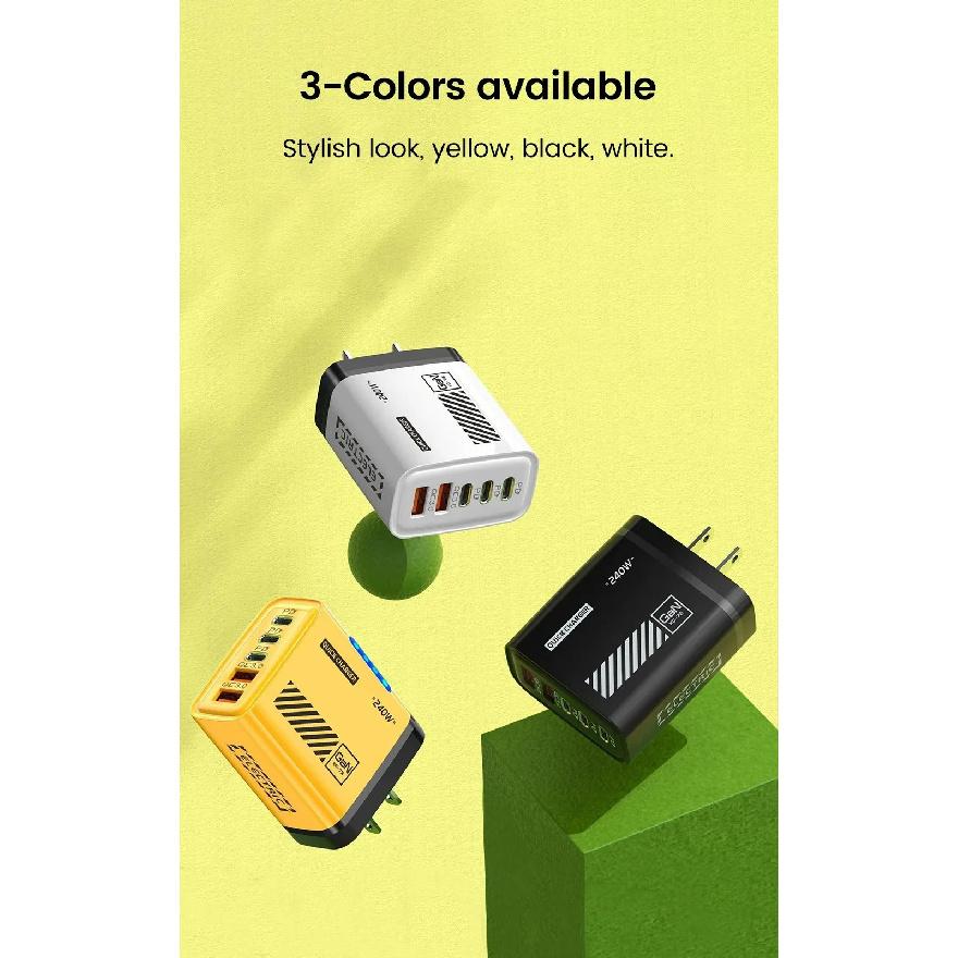 240W 5-in-1 GaN USB-C-Ladegerät Schnellladung EU/US-Stecker Wandladegerät Für iPhone Samsung Xiaomi Typ-C-Handy-Ladegerät Netzteil