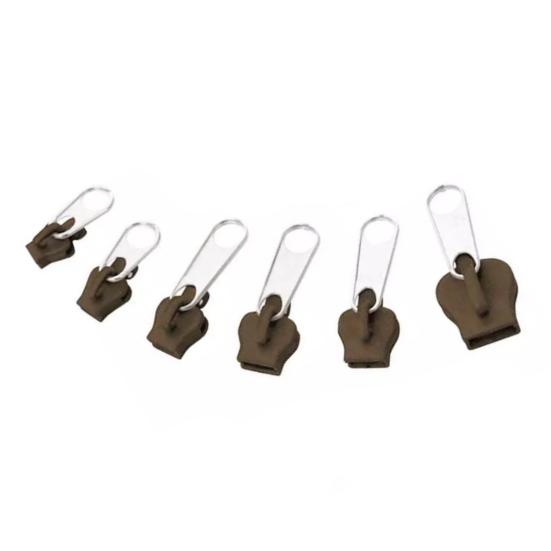 6Pcs/Set Sturdy Anti-rust Zipper Puller Metal Practical Stable Zipper Head for Clothes