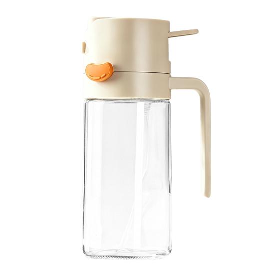 

Oil Spray Bottle Dispenser, 2-in-1 Glass Material Kitchen Cooking Oil Sprayer, Refillable Cooking Spray Bottle with Tipper, Food Grade Spray for