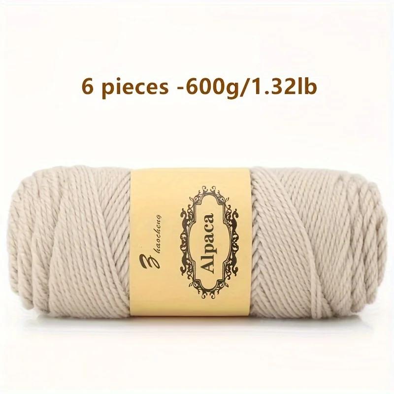 6 Pcs Premium Soft & Durable Alpaca Blend Yarn Worsted Weight, Perfect for Knitting Sweaters Assorted Colors