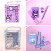 Melody Kuromi Handheld Stationery Set Anime Cartoon Pencil Ruler Notebook Kids Learning Gift Prize For Kids Adults Children's Birthday Gift Holiday