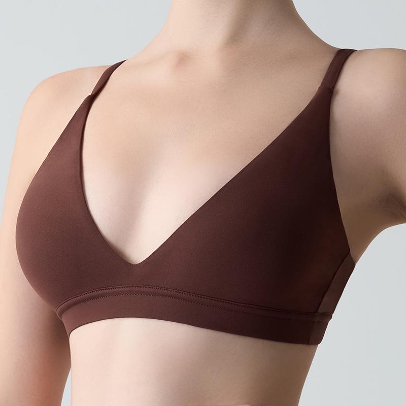 Seamless Deep V Wire-Free Triangle Bralette - Ultra-Thin Double-Layer