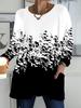 2025 Autumn Winter New Plus Size Women's Tops, Vintage Pattern 3D Print Fashion Crew Neck Long Sleeve T-Shirts