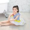Toddler Inflatable Swim Seat Float with Glitter, Kids Pool Ring with Handles, Anti-Flip Baby Swimming Float