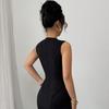 2026 women's clothing popular rose front buckle temperament sleeveless crew neck waist elegant dress