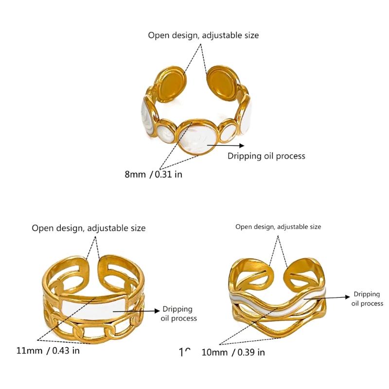 Elegant Finger Rings Party Accessories Geometric Weddings Rings Stainless Steel Texture Suitable for Fashion Casual Look