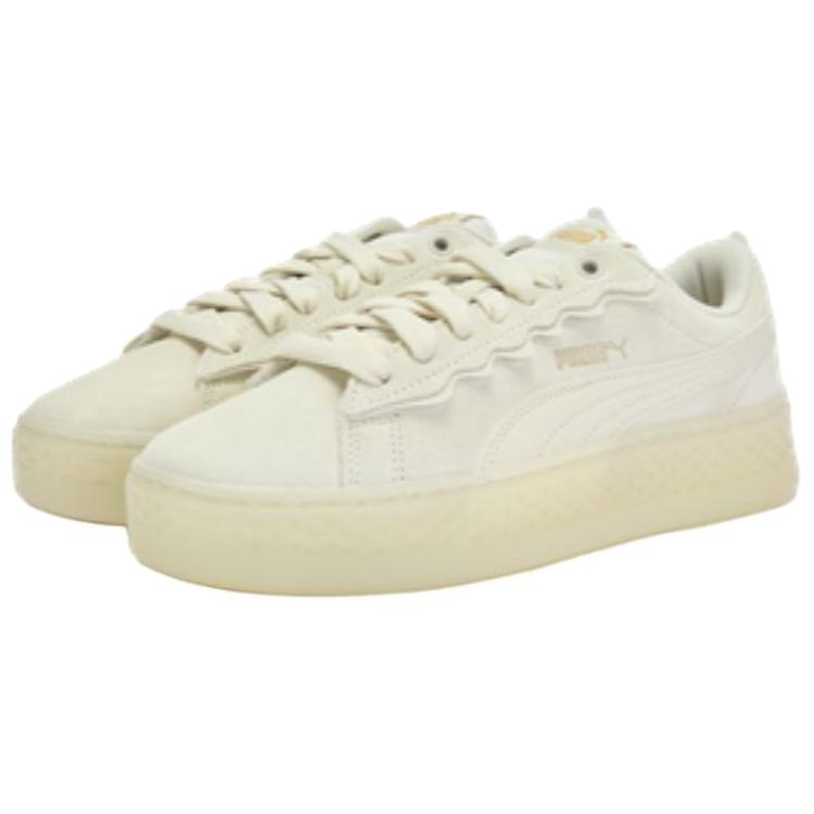 Puma Smash Versatile Comfortable Height Increasing Low Top Sneakers Women Sneakers Beige 406748-02